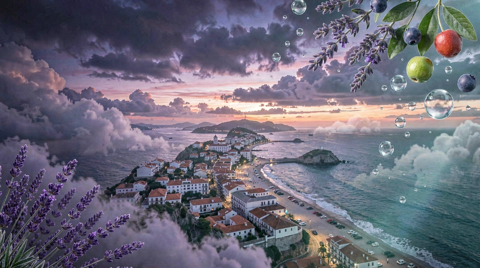 Fundo paisagístico surreal clama